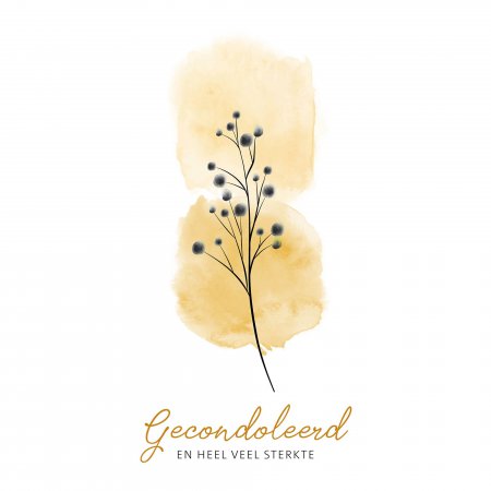 Kaart Condoleance  Aquarel Yellow